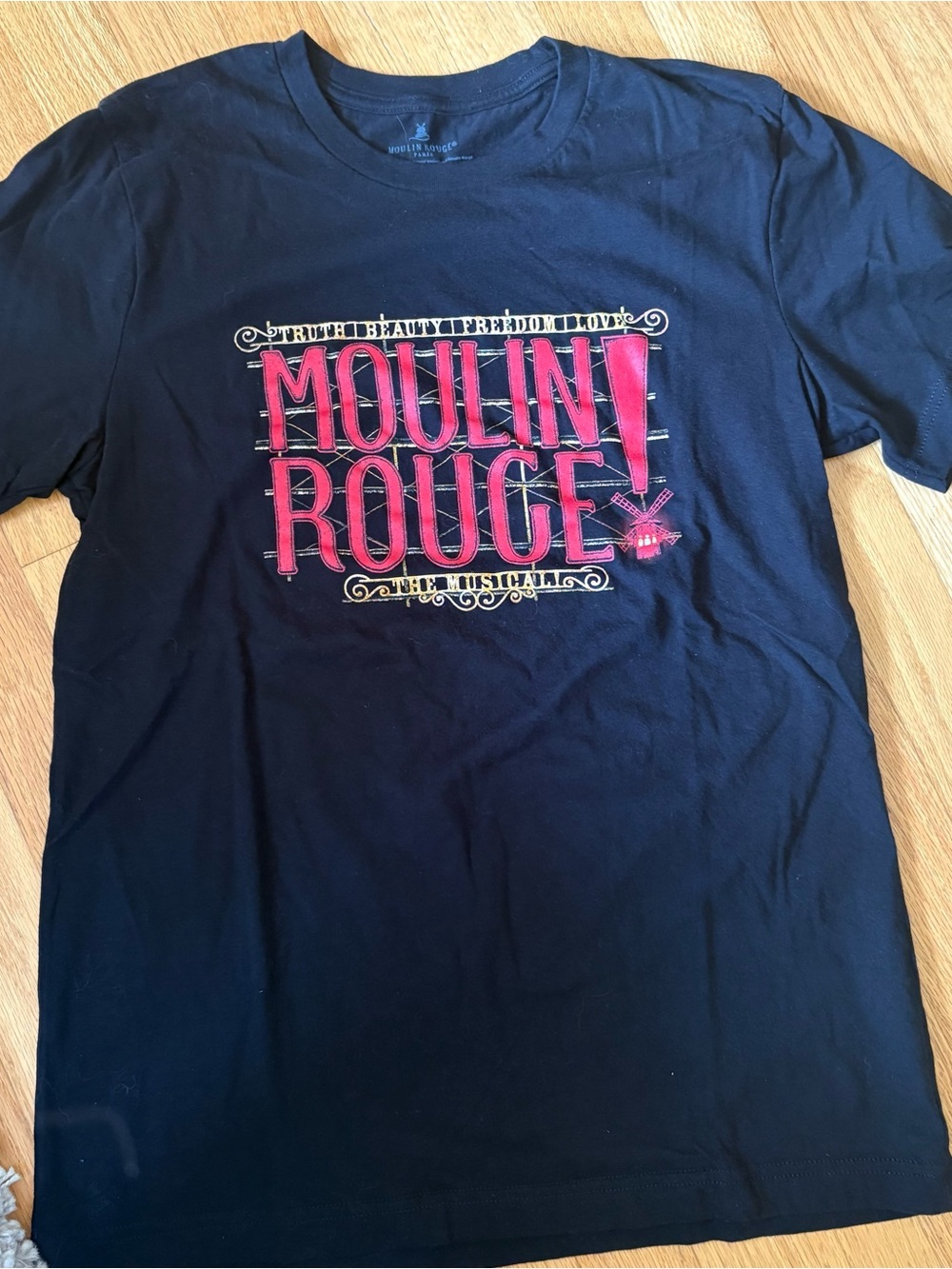 Moulin Rouge! Graphic Tee - Black with Red & Gold Print